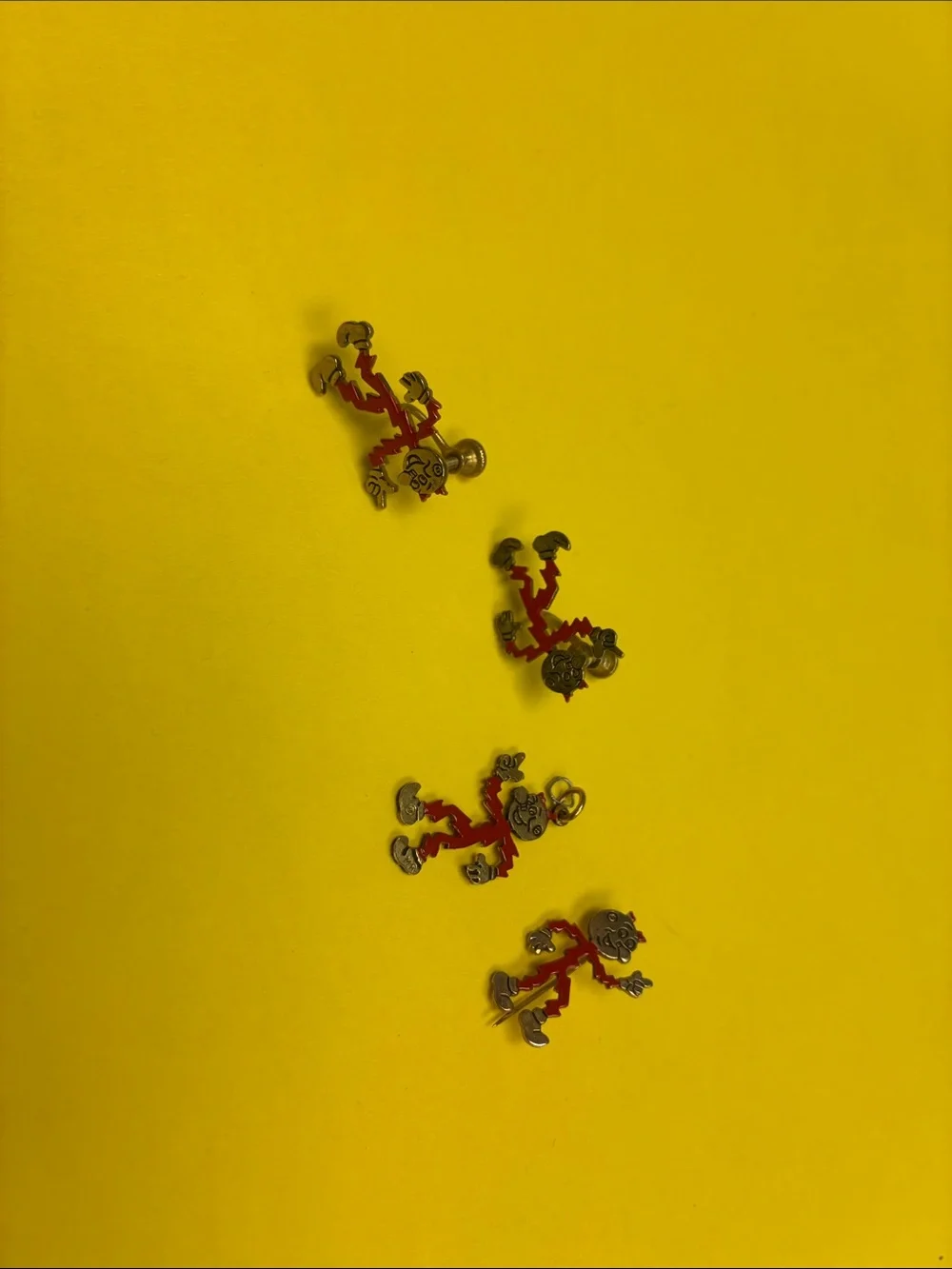 1950’s 1” Set of 4 CrackerJack Cufflinks, Pin, and neclace charm